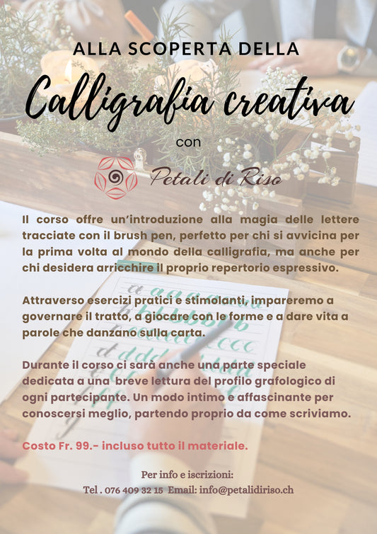 Corso di calligrafia creativa in sede con analisi grafologica