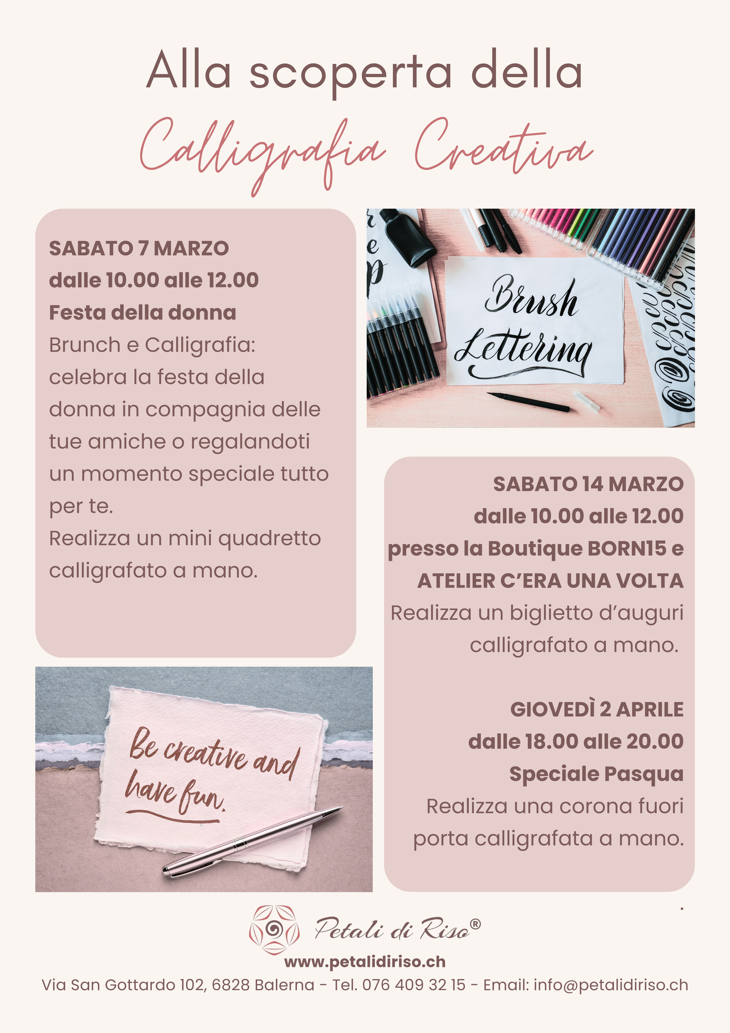 Corso di calligrafia creativa in sede