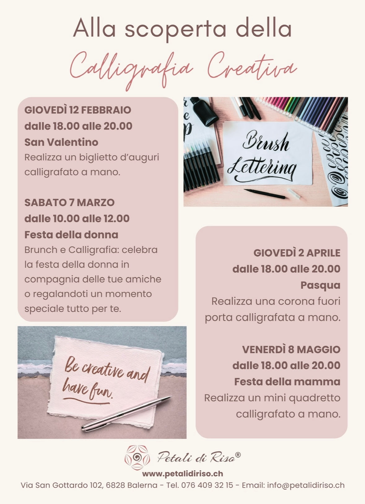 Corso di calligrafia creativa in sede